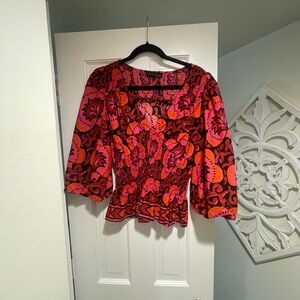 House of Harlow 1960 Pink and Black Blouse